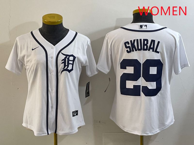 Women Detroit Tigers #29 Skubal White Game 2025 Nike MLB Jersey style 1